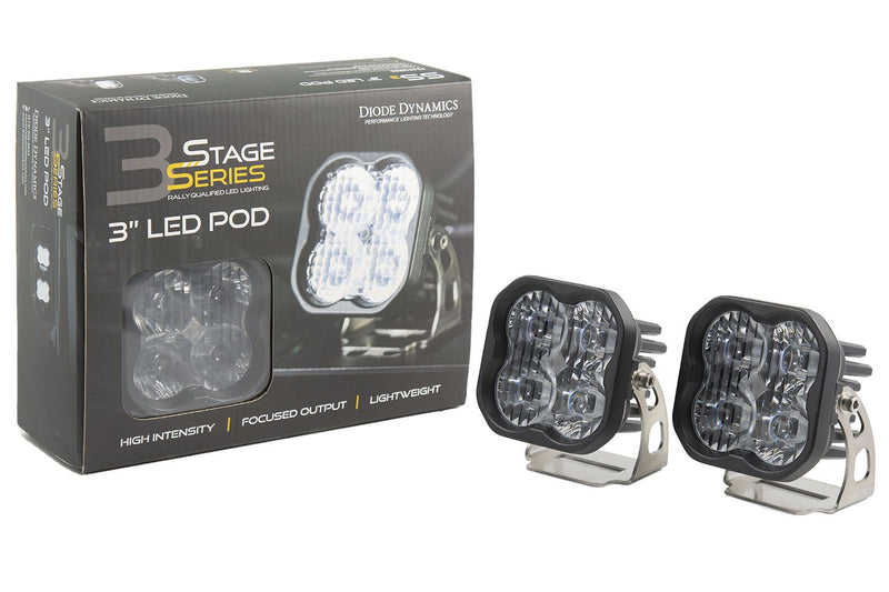 Diode Dynamics Stage Series 3" SAE/DOT White MAX Standard LED Pod Pair