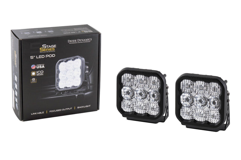 Diode Dynamics Stage Series 5" White Sport LED Pod (pair)